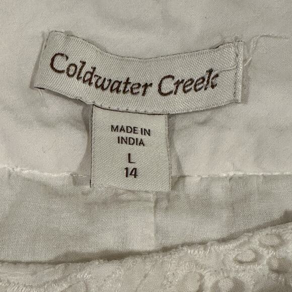 Coldwater Creek White Lace‎ Skirt L Cottagecore, Parisian, Coastal, 100% Cotton - Picture 9 of 12